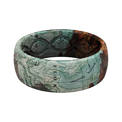 Groove Life Nomad Silicone Ring Breathable Rubber Wedding Rings for Men, Lifetime Coverage, Unique Design, Comfort Fit Ring - color: Zion