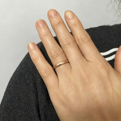 3mm Stainless Steel Classical Plain Stacking Band Statement Wedding Promise Ring For Women - color: Rose Gold