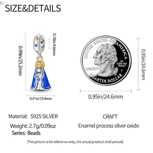 925 Sterling Silver Charms for Bracelets and Necklaces Beads Charms Jewelry Gift for Women - color: The Virgin's Prayer