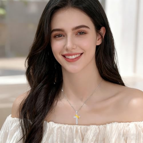 Cross Necklace for Men Women 925 Sterling Silver Cross Pendant Necklace Christian Religious Jewelry Gifts for Anniversary - color: 12-Crown Celtic Knot Cross