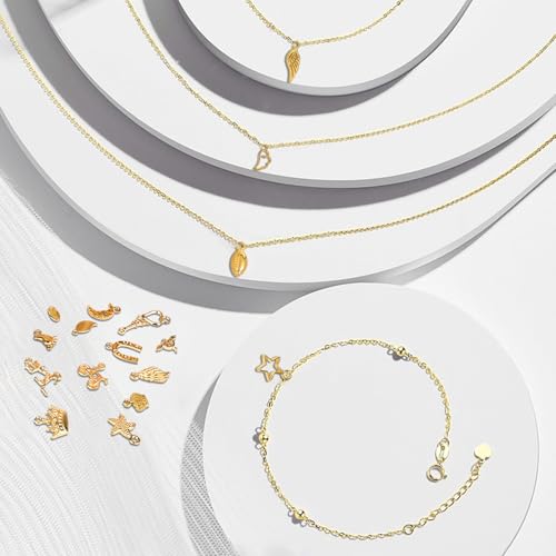 126 PCS Wholesale Bulk Lots Jewelry Making Charms, Mixed KC Gold Charms Letter A-Z Pendants DIY for Necklace Bracelet Jewelry Making and Crafting - color: Gold-126PCS