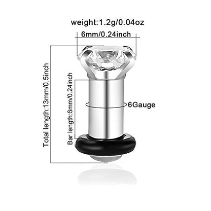 2/4/6/8 Gauge Earrrings Plugs Tunnels Gauges for Ears - color: steel3mm