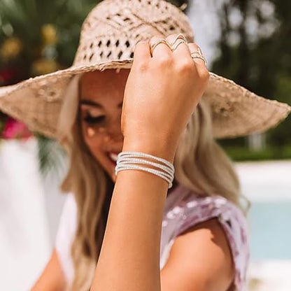 Suyi Rhinestone Bracelet for Women Silver Multilayer Cuff Bracelet Crystal Bridal Bracelets - color: Silver 4