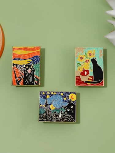 Cartoon Animal Enamel Brooch Set Cute Butterfly Duck Cat Lapel Pins for Backpacks Jacket Decoration Gifts for Friends - style: Cat