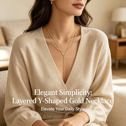 Long necklaces for women, Dainty Statement Pendant, Long Chain Jewelry for Women, Y-Shaped Necklace Simple CZ Necklace Jewelry Gifts - style: Layered Long Necklaces