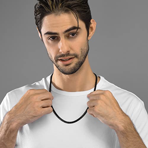 GoldChic JEWELRY Chunky Cuban Chains for Men,Stainless Steel Cuban Chain Necklace, Venetian Chain Curb Chain Hip Hop Jewelry,4/6/9/12/14mm Width,14-30 inch Length, Black/Gold Plated/Silver - color: Black, size: 24"(61cm), style: Venetian Chain-4MM width