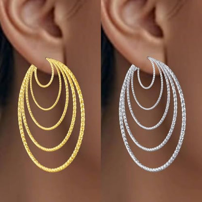 4/10 Pairs Stainless Steel Gold Silver Plated Hoop Earrings Hypoallergenic Dainty Big Small Hoops Earrings Set for Women - color: 10 Pairs Silver/Gold Plated Filigree Hoop Earrings Set