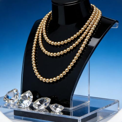Long Pearl Necklace, Jewelry Faux Pearls Pendants Faux Pearls Strand Beads - color: Gold