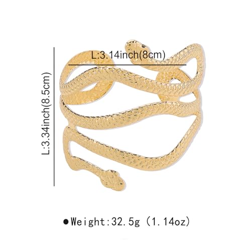 Harry and Henry Arm Cuff Gold Upper Arm Jewelry for Women Adjustable Open Cuff Bangle Bracelets Armband Jewelry Summer Outfits for Women 2026 - color: E:Snake Arm Cuff
