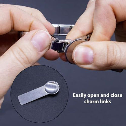 Fablinks Italian Charm Bracelet Tool, Stainless Steel Charms Opening Tools, Easy Opener Compatible with Standard 9mm Link Bracelets