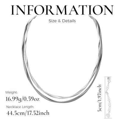 Handmade in Italy Necklace S925 Silver Twist Choker-Necklaces Minimalist Coil Craft Jewelry Mother's Day Christmas Gift for Women - color: 02