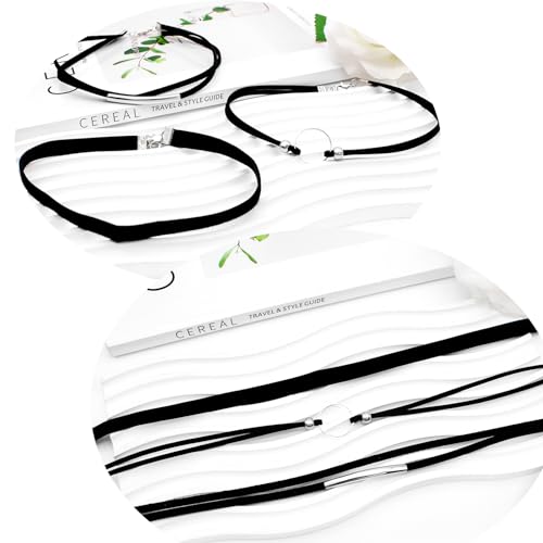 Black Choker Necklace Set Velvet Lace Choker Daisy Gothic Punk Classic Choker - color: 6pcs