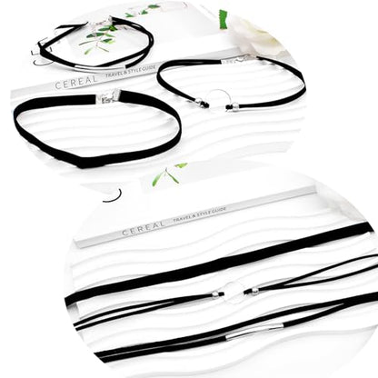 Black Choker Necklace Set Velvet Lace Choker Daisy Gothic Punk Classic Choker - color: 6pcs