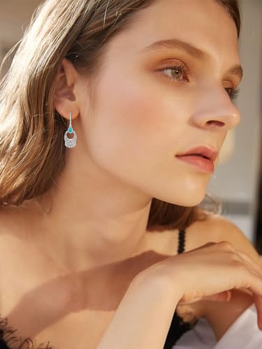 Dorunmo s925 Sterling Silver Western Dangle Drop Earrings Birthday Jewelry Gifts for Women - style: Turquoise