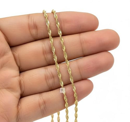 Stainless Steel Chain Ankle Bracelet for Women Adjustable Waterproof Anklet - color: Gold / Double Layer Twist