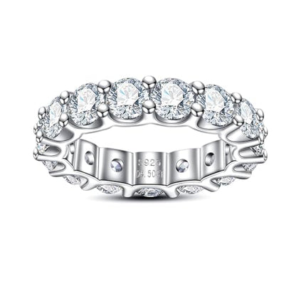Moissanite Eternity Ring, S925 Sterling Silver Wedding Band for Women - style: Starry Sparkle Eternity Band