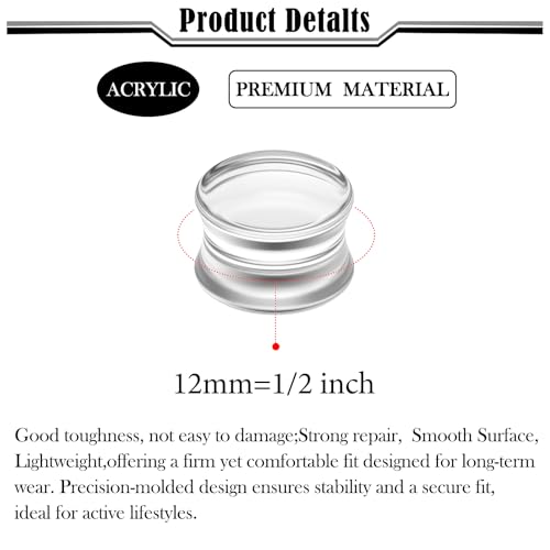 6G-50mm Solid Ear Plugs Tunnels for Women Men Double Flared Saddle Ears Gauge Plug Stretcher Expander Piercing Body Jewelry Black White Clear 1 Pairs - color: Clear Tone, size: 12mm = 1/2 inch