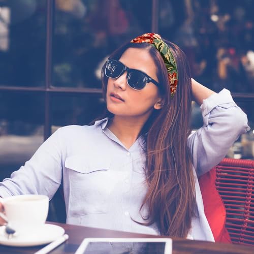 Madison Tyler Boho Headbands | Top Knot With Rhinestones, Elastic, Non Slip - Floral - color: Floral