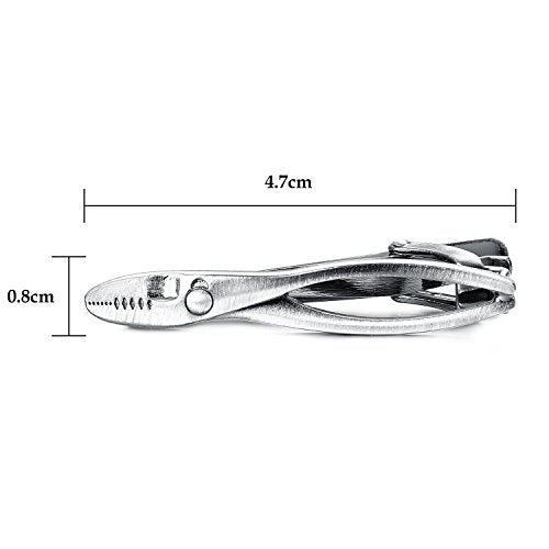 Yoursfs Electrician Tie Bar For Men Cool Tool Tie Clip 316L Stainless Steel Silver Nail Novelty Construction Tie Clips Jewelry - style: Pliers Tie Clips