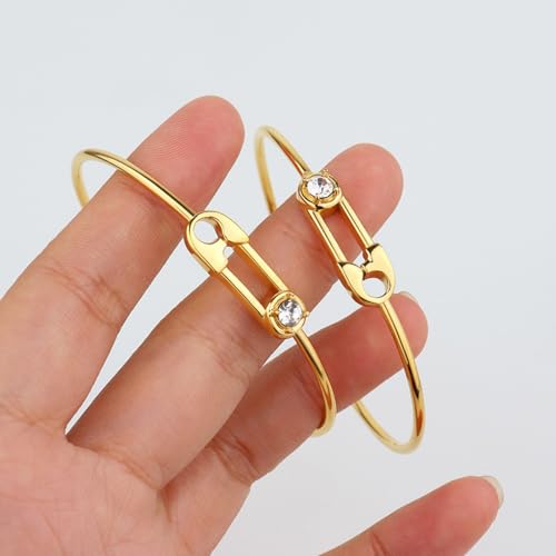 18K Gold Bangle Bracelets for Women 925 Sterling Silver Bracelets Bracelets Adjustable Boho Bracelets Stackble Cuff Bangle Bracelets for Men Women Chunky Gold Bangle Open Cuff Bracelets Christmas Gift - color: Bracelets-04