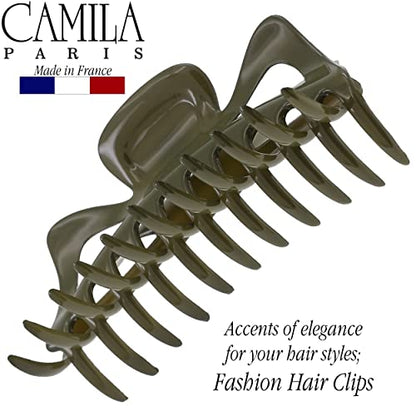 Camila Paris CP3501 French Large Hair Clips for Women Thick Hair for Long Curly Wavy Hair, Girls Hair Claw Clip, Durable Styling Big Claw Clip for Thick Hair, Strong Hold No Slip Grip, Made in France - color: Green 6"