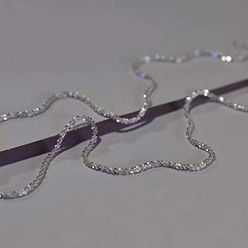 Ladytree S925 Sterling Silver Dainty Simple Choker Necklace,Rolo Chain,Adjustable 13 inches to 16 inches - style: 11_Gypsophila Chain Choker