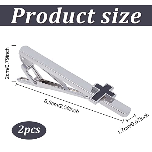 WEBEEDY 2PCS Tie Clip for Men Cross Tie Bars Mens Ties Clips Pin Set Suitable for Business Anniversary Parties Meeting Wedding Gift