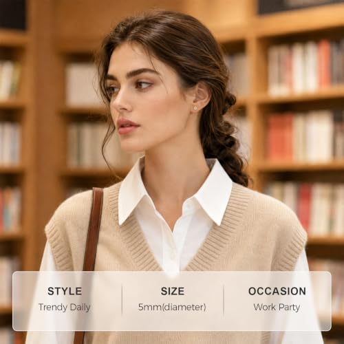 Gold Screw Back Earrings 14K Real Gold Filled Plated Trendy Dainty Cute Cubic Zirconia Nickel Free Small Stud Earrings for Women Men