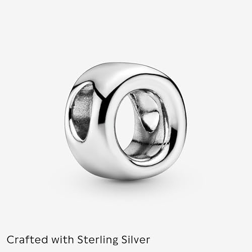 Pandora Alphabet Charm - Compatible Moments - Gift for Her - Made with Sterling Silver - with Gift Box - style: Letter O
