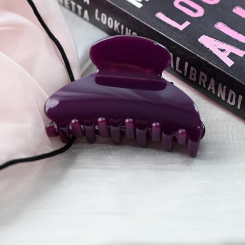 Handmade Celluloid Acetate French Design Barrettes Tortoise Shell Claws Hair Claw Luxury Fashion Accessories Hair Clip for Women (grape purple) - color: grape purple