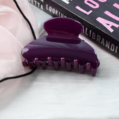 Handmade Celluloid Acetate French Design Barrettes Tortoise Shell Claws Hair Claw Luxury Fashion Accessories Hair Clip for Women (grape purple) - color: grape purple