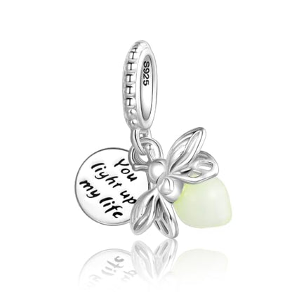 925 Sterling Silver Charms Pendants Mom Heart Dog koi fish Sea Turtle Football Charms for bracelet Pendants Beads Mom Sister Wife Family, Friends, Birthday gifts - style: Firefly Pendant
