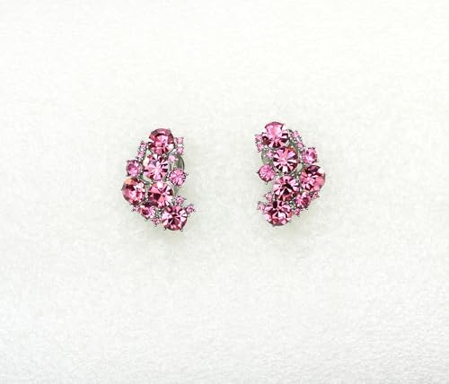Faship Gorgeous Clip Ons Floral Earrings - color: Pink