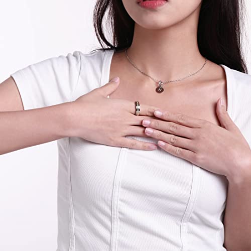 Muses Art Design Fidget Rings, Anxiety Rings, Spinner Rings, Band Rings with Birthstone, Stainless Steel, Women and Men, Meditation Rings, Thumb Rings, Stress Relieving and Anxiety Reducing - color: April - Crystal