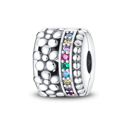 Pandach 925 sterling silver Clip Spacer Charm for Bracelet Clip Lock Stopper Bead Spacer European Openable Beads 2Pcs - style: 2-PAC651