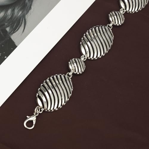 ILuvatar Western Metal Concho Belt for Women Cowgirl Waist Chain for Women Dress Pants Adjustable - color: Silver-s88