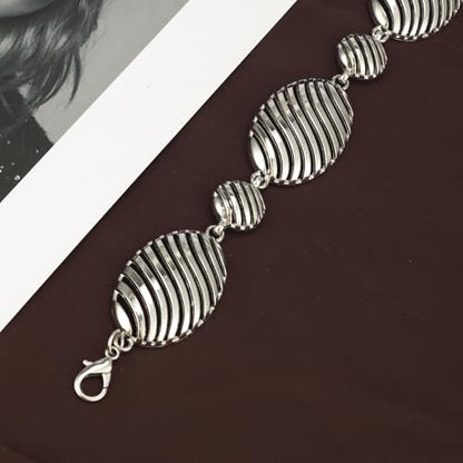 ILuvatar Western Metal Concho Belt for Women Cowgirl Waist Chain for Women Dress Pants Adjustable - color: Silver-s88