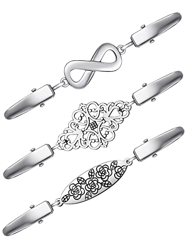 Jetec 3 Pcs Cinch Clips Dress Shirt Clips for Women Clothing Cardigan Shawl Brooches Waist Cincher Decor to Tightener - color: Silver, style: Vintage