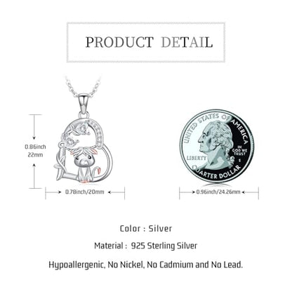 Heart Animal Necklace 925 Sterling Silver Cute Animal Pendant Jewelry Birthday Gifts for Women Girlfriend Mom Animal Lovers - style: 3-1 Highland Cow
