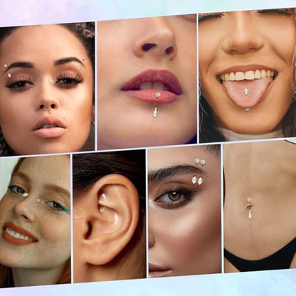 G23 Titanium Eyebrow Piercing Jewelry Eyebrow Rings Curved Barbell 16G Eyebrow Belly Button Ring Navel Rings Rook Daith Earrings Lip Ring Eyebrow Jewelry 6mm-12mm - color: 2PCS,Ball Shape White Opal,Gold