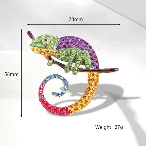 HETICA Animal Brooch for Women, Funny and Cute Flower Brooch Safety Pins Clothing Backpack Hat Decoration Enamel Pins Fashion Women Brooches and Pins Jewelry - style: Chameleon