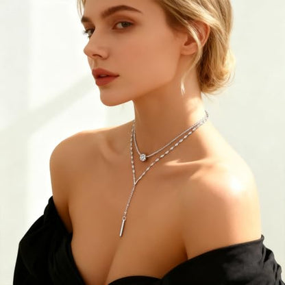 Otxas Lariat Necklace for Women Long Y Shaped Necklaces for Women Drop Necklace Y Shaped Jewelry - color: Style 3
