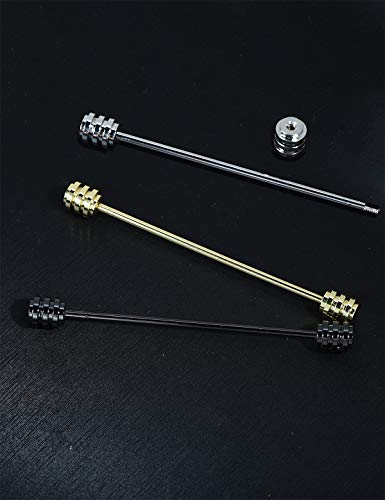 3PCS Men's Classic Brass Shirt Collar Bar Tie Pins Set for Wedding Business with Gift Box - color: Screw Head