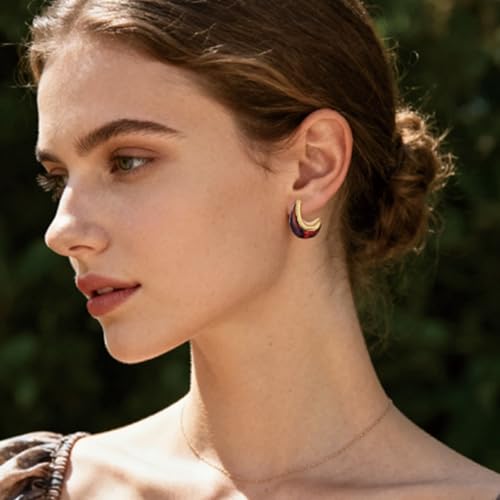 Tear Drop Earrings for Women,Crystal Stud Earrings With Gold and Amber color, Elegant Everyday and Wedding Jewelry Gift for Her