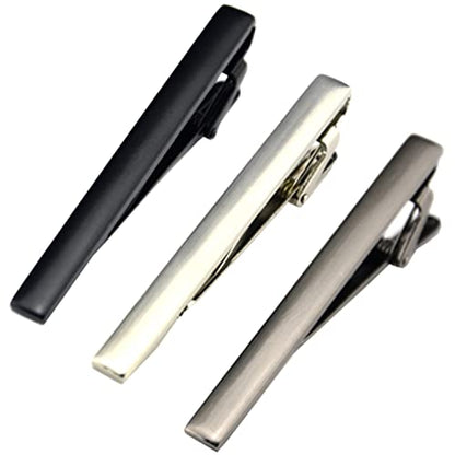 Fashion Necktie Clips Tie Bar Clips Tie Pins Set for Men Pack of 3 - style: Style B