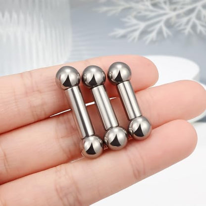 Ruifan Grade 23 Titanium Internally Threaded Nipple Piercing Jewelry Barbell Ring PA Tongue Rings Nipple Straight Body Piercing Jewelry for Women Men 16G 14G 12G 8G 6G 4G 2G - size: 4GA - 9/16" (14mm)