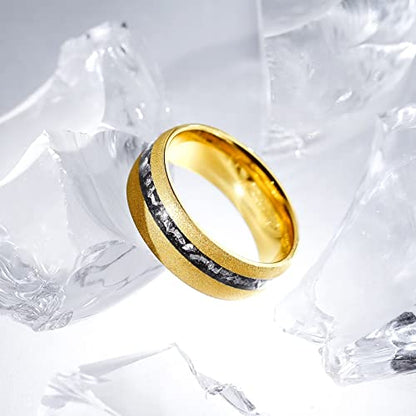 King Will 4mm 6mm 8mm Tungsten Carbide Wedding Band for Men Size 5-15 - color: Z-gold domed