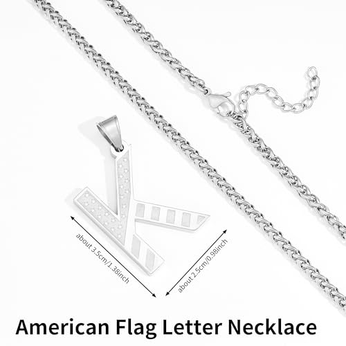 Initial Necklace for Men Stainless Steel Pendent Chain Personalized A-Z Letter Necklaces Black/Gold/Silver Christmas Jewelry Gifts - color: Silver, style: Initial-C