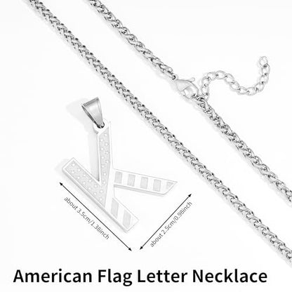 Initial Necklace for Men Stainless Steel Pendent Chain Personalized A-Z Letter Necklaces Black/Gold/Silver Christmas Jewelry Gifts - color: Silver, style: Initial-C