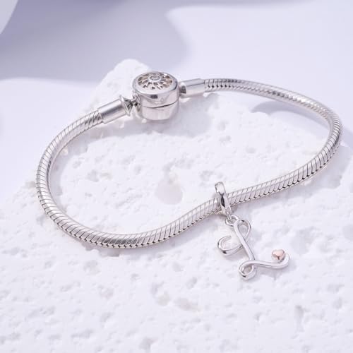Letter Charms for Pandora Bracelets 925 Sterling Silver Alphabet Initial Charms Bead Jewelry Gift for Women - style: Initial L